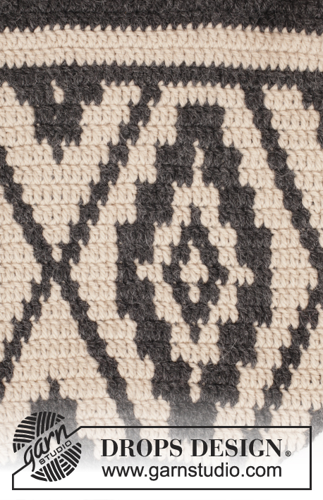 Santa Fe / DROPS 173-1 - Crochet DROPS bag with color pattern in ”Nepal”.