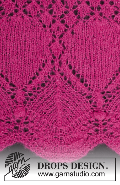Open Heart / DROPS 175-20 - Knitted scarf with lace pattern in DROPS Brushed Alpaca Silk.