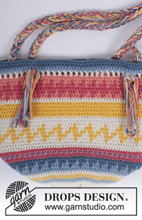 Acapulco / DROPS 175-4 - Crochet bag with multi-colored pattern in DROPS Paris.