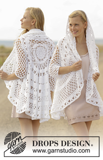A Flair for Spring / DROPS 177-10 - Crochet jacket worked in a circle with lace pattern in DROPS Paris. Size: S - XXXL
