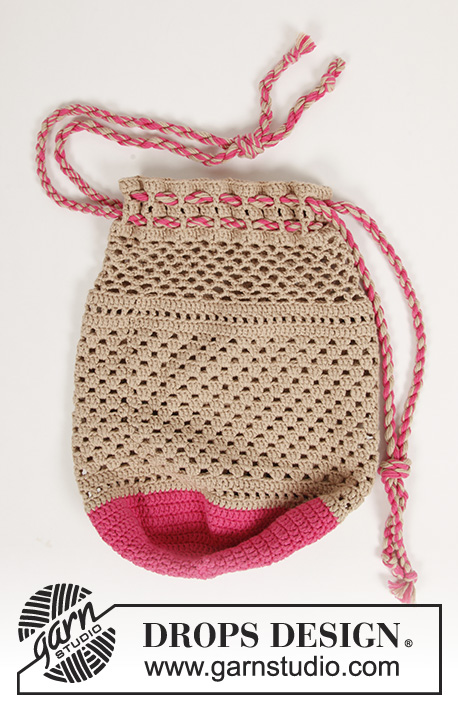Berry Dip Bag / DROPS 178-71 - Crochet bag/tote bag with lace pattern in DROPS Paris.