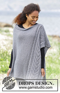 Cloudy Day / DROPS 179-27 - Knitted poncho with cables and lace pattern. Size: S - XXXL
Piece is worked in DROPS BabyAlpaca Silk and DROPS Kid-Silk.
