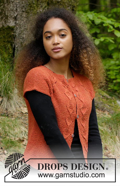 Autumn Vines Top / DROPS 179-31 - Jacket with short sleeve, leaf pattern and raglan, knitted top down. Size: S - XXXL
Piece is knitted in DROPS Alpaca.