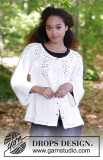 Nineveh / DROPS 179-7 - Knitted jacket with round yoke, lace pattern and A-shape, worked top down. Sizes S - XXXL.
The piece is worked in DROPS BabyMerino and DROPS Kid-Silk.