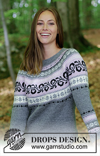 Telemark / DROPS 179-9 - Knitted sweater with round yoke and multi-colored Norwegian pattern, worked top down. Sizes S - XXXL. 
The piece is worked in DROPS Merino Extra Fine.