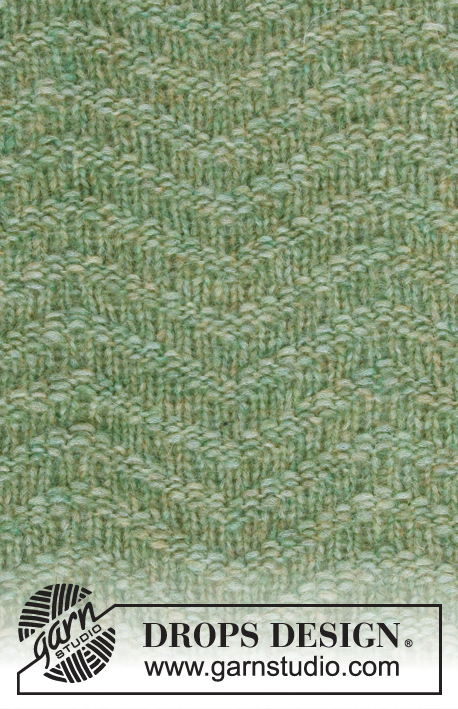 Green Sea / DROPS 180-26 - Conjunto composto por: Xaile e punhos em ziguezagues. 
O conjunto tricota-se em DROPS Air.