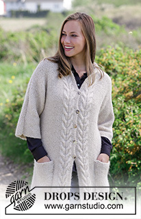 Free patterns - Damskie długie rozpinane swetry / DROPS 180-33