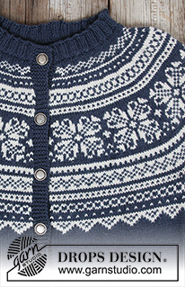 Lofoten Jacket / DROPS 181-10 - Knitted jacket with round yoke, multi-coloured Norwegian pattern and A-shape, worked top down. Sizes S - XXXL.
The piece is worked in DROPS Lima.