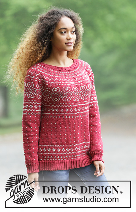 Rosendal Jumper / DROPS 181-2 - Knitted jumper with round yoke and multi-coloured Norwegian pattern, worked top down. Sizes S - XXXL.
The piece is worked in DROPS Merino Extra Fine.