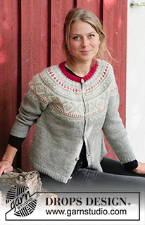 Narvik Jacket / DROPS 183-1 - Knitted jacket with round yoke, multi-coloured Norwegian pattern and A-shape, worked top down. Sizes S - XXXL.
The piece is worked in DROPS Karisma.