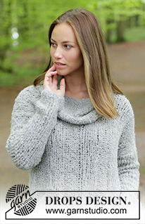 Wellness / DROPS 184-24 - Knitted jumper with rib, pockets and detachable collar. Size: S - XXXL
Piece is knitted in DROPS Alpaca Bouclé.