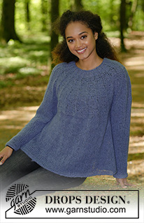 Fleur de Lavande / DROPS 184-4 - Knitted jumper with round yoke, rib and A-shape, worked top down. Sizes S - XXXL.
The piece is worked in DROPS Brushed Alpaca Silk.
