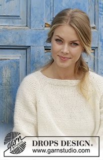 Carly Pullover / DROPS 186-30 - Knitted sweater with raglan, worked top down. Sizes S - XXXL.
The piece is worked in DROPS Air.