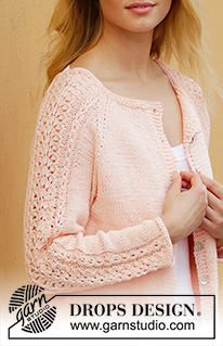 Early May / DROPS 187-21 - Knitted jacket with lace pattern and raglan. Sizes S - XXXL. The piece is worked in DROPS Muskat.