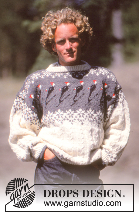 DROPS 19-16 - Sweter na drutach, z warkoczami i tradycyjnym żakardem, z włóczki DROPS Karisma. Wersja damska lub męska. Od S do L.