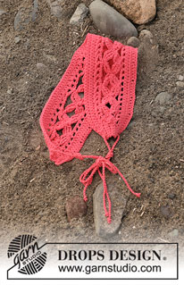 Emmylou / DROPS 190-8 - Crocheted head band with lace pattern. Piece is crocheted in DROPS Muskat.