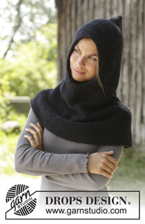 Lawless / DROPS 192-2 - Knitted hooded cowl in DROPS Merino Extra Fine or DROPS Karisma. Piece is knitted top down in garter stitch. Size: S - XXXL