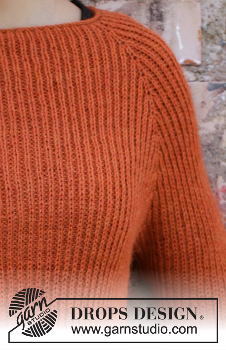 Last Days of Autumn / DROPS 197-2 - Gebreide trui met raglan in DROPS Alpaca. Het werk wordt van boven naar beneden gebreid in valse patentsteek en met gerolde rand. Maten S - XXXL.