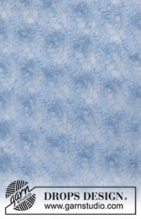Light Summer Poncho / DROPS 199-36 - Poncho tricotado em DROPS Kid-Silk, com ponto rendado. Do S ao XXXL.