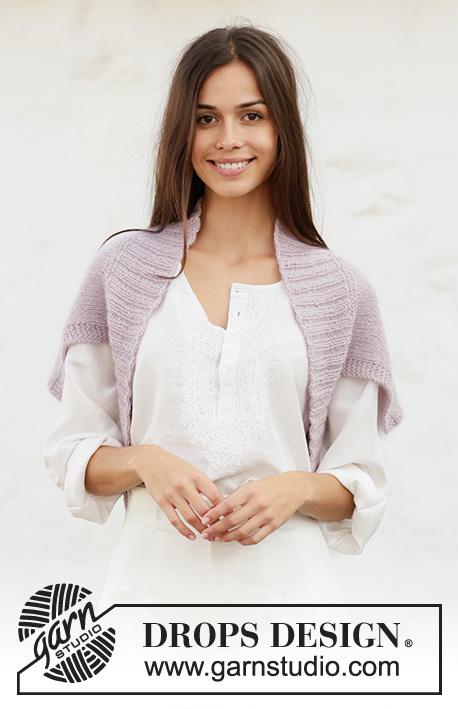Sweet Angel / DROPS 201-27 - Knitted shoulder piece with displacements in DROPS Alpaca and DROPS Kid-Silk. Sizes S - XXXL.