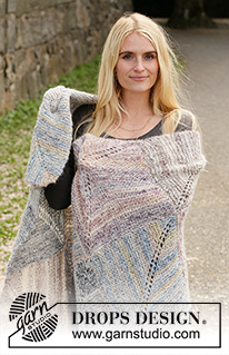 Endless Autumn / DROPS 203-5 - Knitted blanket with domino squares in DROPS Fabel and DROPS Brushed Alpaca Silk.