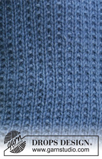 Blue Jeans / DROPS 205-42 - Sweter na drutach ściegiem strukturalnym, 2 nitkami włóczki DROPS Air. Od S do XXXL