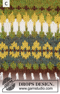 Heim / DROPS 207-1 - Strikket genser i DROPS Alpaca. Arbeidet strikkes ovenfra og ned med rundfelling og nordisk mønster på bærestykket. Størrelse S - XXXL.
Strikket lue med nordisk mønster i DROPS Alpaca.
