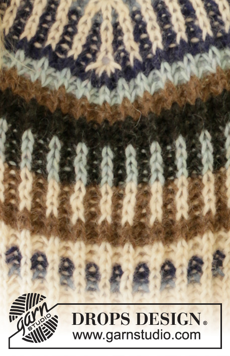 Urban Autumn / DROPS 207-26 - Knitted sweater and hat in DROPS Air. The piece is worked top down with one-colored English rib and 2-colored English rib in stripes. Sizes S - XXXL.