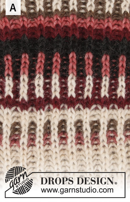 Urban Autumn Jacket / DROPS 207-27 - Casaco tricotado de cima para baixo, com encaixe arredondado, em canelado inglês liso e bicolor às riscas, em DROPS Air. Do S ao XXXL.