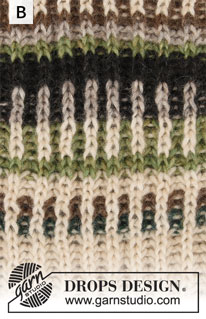 Urban Autumn Jacket / DROPS 207-27 - Veste tricotée de haut en bas, avec empiècement arrondi, en côtes anglaises unies et bicolores rayées, en DROPS Air. Du S au XXXL.