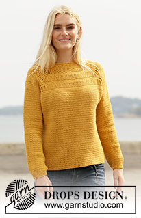 Sunny Trails / DROPS 207-28 - Crocheted sweater with raglan in DROPS Lima. The piece is worked top down with stripes in texture with quadrouple-treble crochets. Sizes S - XXXL.