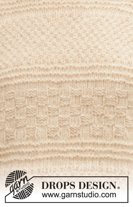 Weaving Memories / DROPS 207-35 - Sweter na drutach ściegiem strukturalnym, z włóczki DROPS Air. Od S do XXXL