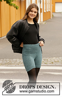 Herring Bone Thermals / DROPS 207-43 - Knitted shorts in DROPS Karisma. Piece is knitted top down with rib. Size: S - XXXL