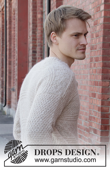 Weaving Memories / DROPS 208-16 - Knitted jumper for men in DROPS Air. The piece is worked with textured pattern. Sizes S - XXXL.