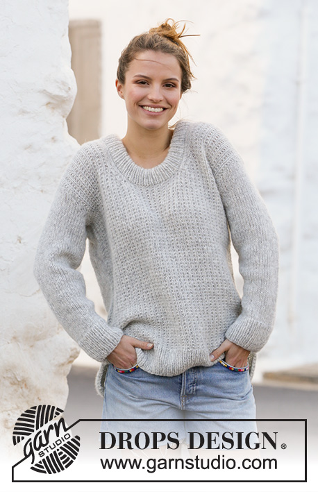 Trots Verminderen Rose kleur Rainy Day Sweater / DROPS 210-5 - Free knitting patterns by DROPS Design