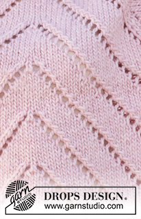 Meadowsweet / DROPS 212-29 - Gebreide trui met raglan in DROPS Snow. Het werk wordt van boven naar beneden gebreid met kantpatroon. Maat XS – XXL.
