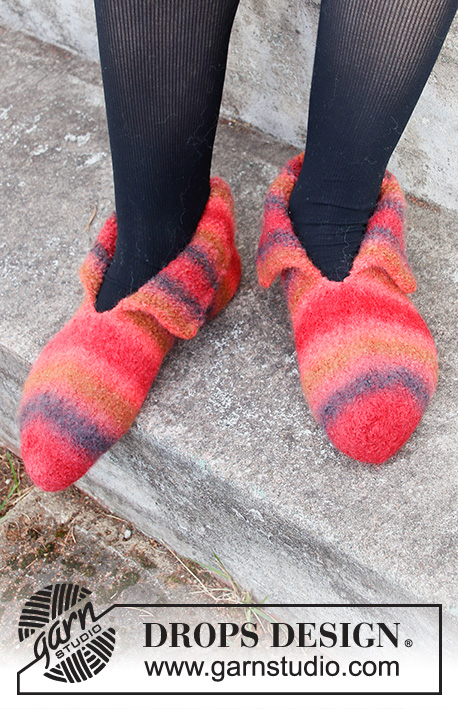 Pans Propulsion / DROPS 214-60 - Knitted and felted slippers in DROPS Big Delight. Size 26-44.