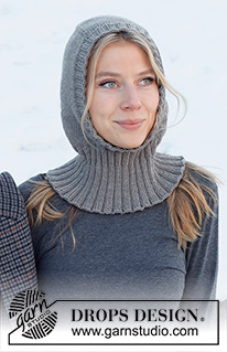 Uncharted Territory / DROPS 214-72 - Knitted hat / balaclava in DROPS Merino Extra Fine. The piece is worked top down with stocking stitch and ribbed edging.