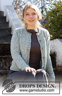 Mists of Dover Jacket / DROPS 215-32 - Knitted jacket in 2 strands DROPS Alpaca. Size: S - XXXL