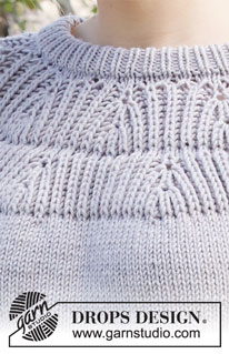 Branching Out / DROPS 216-13 - Knitted jumper in DROPS Big Merino. The piece is worked top down with round yoke, English rib and double neck. Sizes S - XXXL.