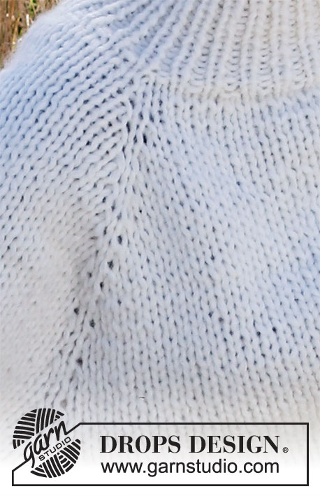 Team Winter / DROPS 216-23 - Sweter na drutach przerabiany od góry do dołu z reglanowymi rękawami, 2 nitkami włóczki DROPS Air lub 1 nitką włóczki DROPS Wish. Od S do XXXL