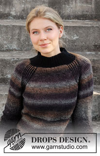 Touch of Mystery / DROPS 216-37 - Knitted jumper in DROPS Delight and DROPS Alpaca. The piece is worked top down with raglan, stripes and English rib. Sizes S - XXXL.