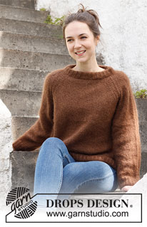 Almond Crush / DROPS 216-6 - Strikket genser med raglan i 2 tråder DROPS Kid-Silk. Arbeidet strikkes ovenfra og ned. Størrelse S - XXXL.