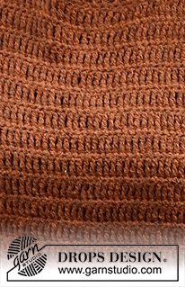 Rustic Rust / DROPS 217-28 - Crocheted jumper in DROPS Sky. Piece is crocheted top down. Size: S - XXXL
