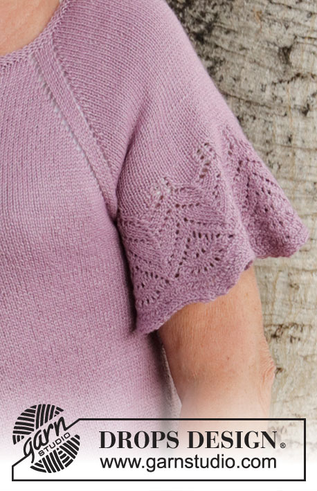 Sweet Susan Cardigan / DROPS 220-35 - Sweter rozpinany na drutach, przerabiany od góry do dołu, z reglanowymi podkrojami rękawów ściegiem ażurowym i rękawami nietoperzami, z włóczki DROPS BabyAlpaca Silk. Od S do XXXL.