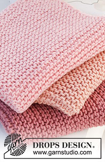 Oh Happy Day! / DROPS 221-47 - Knitted cloths with garter stitch in DROPS Safran.