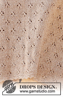 Country Roads / DROPS 223-6 - Gebreide trui in DROPS Flora. Het werk wordt gebreid met kantpatroon en korte mouwen. Maten XS – XXL.