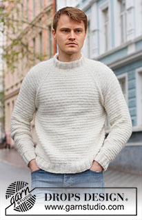 Lightkeeper / DROPS 224-2 - Knitted jumper for men in DROPS Air. The piece is worked top down, with raglan and textured pattern. Sizes S - XXXL.
