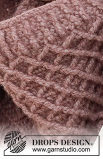 Pinecone Set / DROPS 225-20 - Crochet hat and neck-warmer in DROPS Air. The piece is worked with relief-pattern.