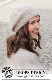 Streets of Paris / DROPS 225-41 - Knitted beret/hat in DROPS Alpaca and DROPS Kid-Silk.